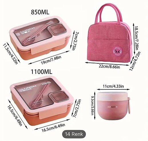 Beden pembe Renk ÜÇLÜ PEMBE BESLENME SETİ
