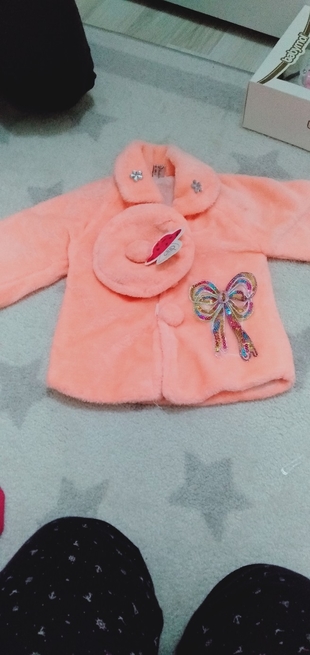 peluş ceket şapka takım