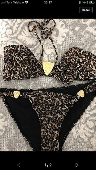 H&M alt üst leopar bikini
