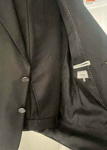 Düğmeli Siyah Erkek çocuk takım elbise - Görsel 4