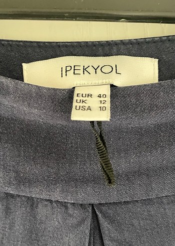 İpekyol Lacivert Pilili Kadın Midi Kumaş Pantolon - Görsel 3