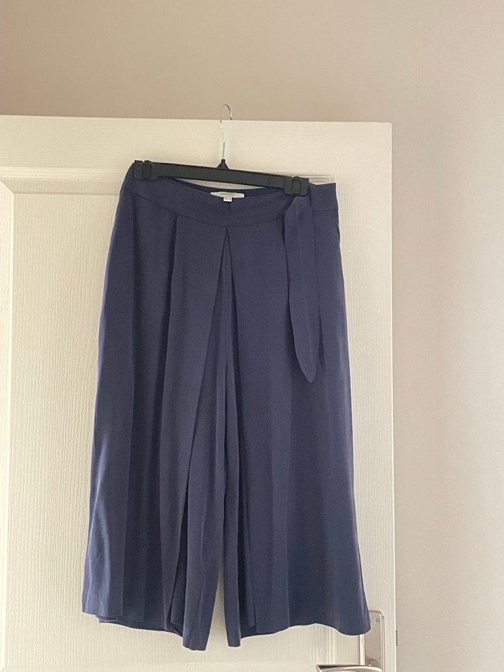 İpekyol Lacivert Pilili Kadın Midi Kumaş Pantolon - Görsel 2