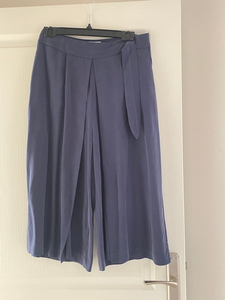 İpekyol Lacivert Pilili Kadın Midi Kumaş Pantolon - Görsel 4