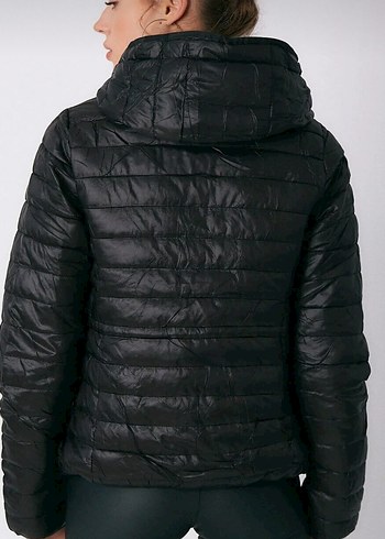 Siyah çift taraflı Kadın Mont - Görsel 4