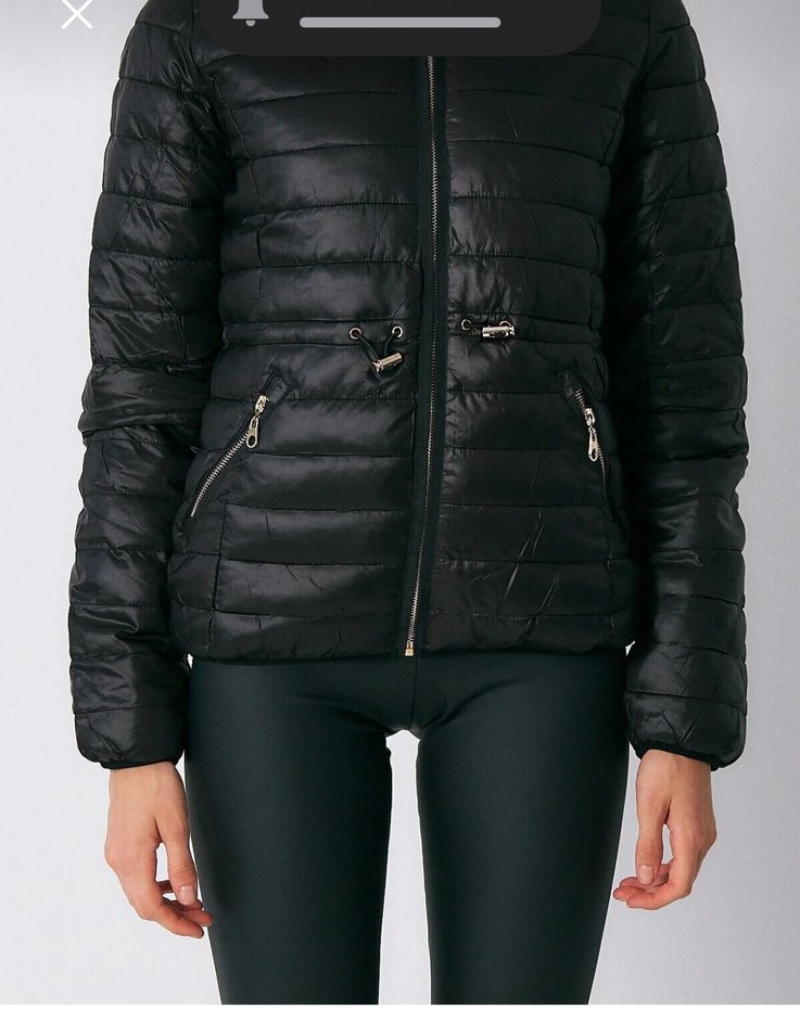 Siyah çift taraflı Kadın Mont - Görsel 5