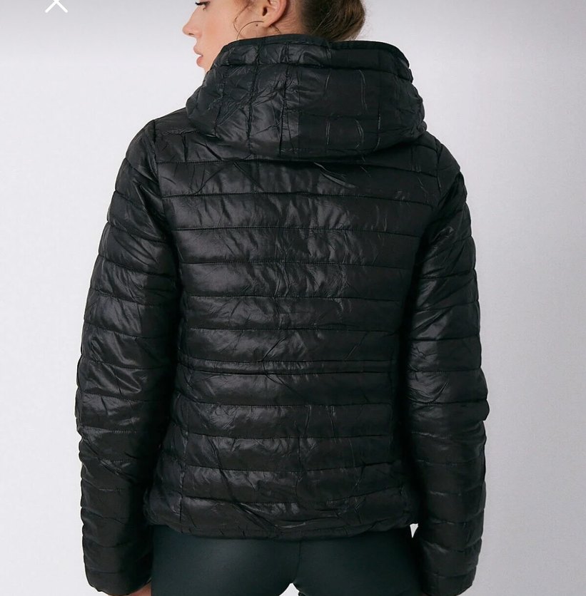 Siyah çift taraflı Kadın Mont - Görsel 4