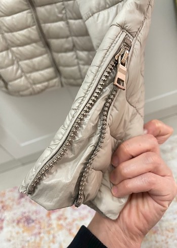 Bej Kadın Fermuarlı Günlük Mont - Görsel 4