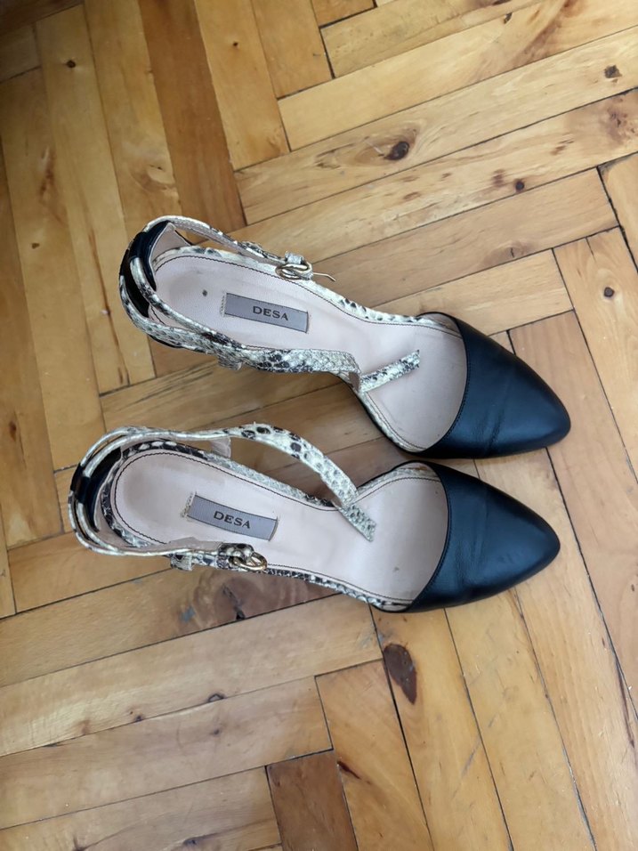 Siyah Yılan Desenli Stiletto - Görsel 2