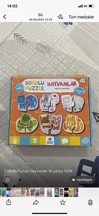 Dokulu Puzzle 18 parça-Bebeğimle Bir Gün