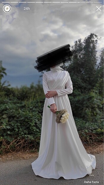 Saten nikah elbisesi