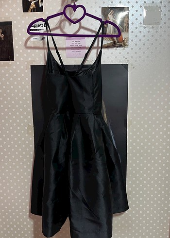 Siyah İnce Askılı Midi Gotik Elbise - Görsel 3