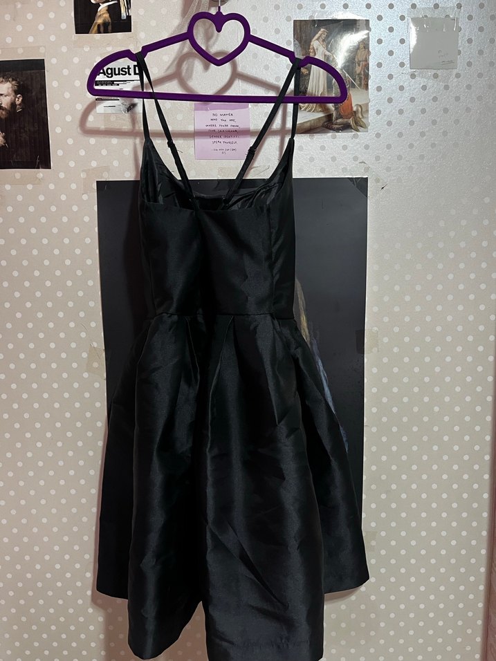 Siyah İnce Askılı Midi Gotik Elbise - Görsel 3