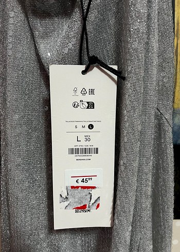 Gri Payetli Yüksek Yakalı Midi Elbise - Görsel 6