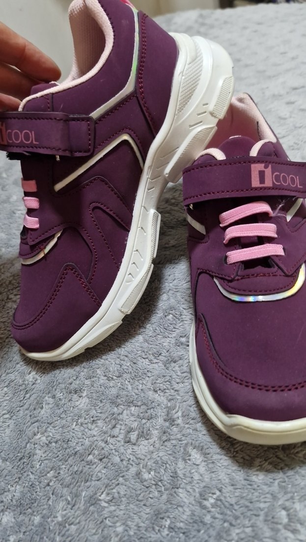 Kız Çocuk Mor Cırt Cırtlı Spor Ayakkabı - Görsel 3