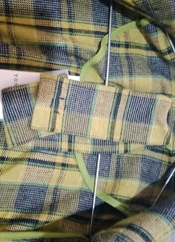 Chokerli Oversize ekoseli ceket - Görsel 8