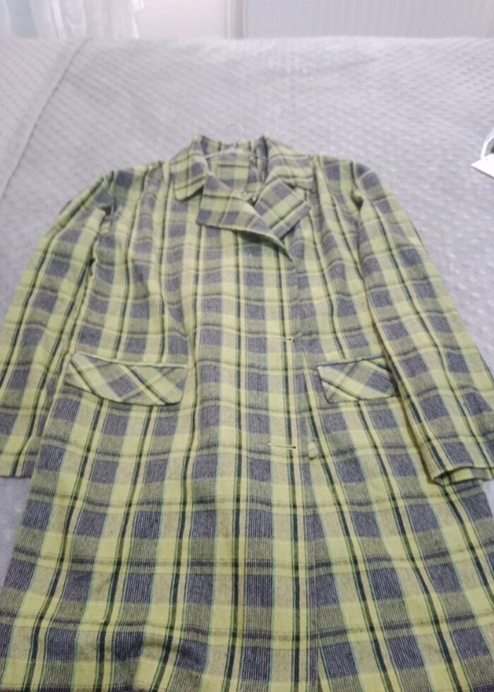 Chokerli Oversize ekoseli ceket - Görsel 4