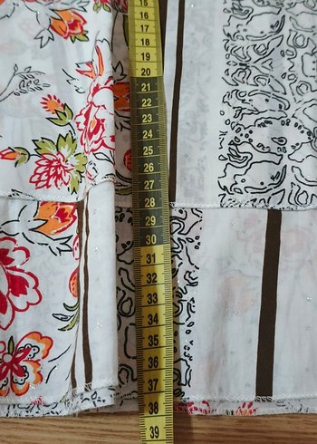 Çiçek Desenli Çok Renkli etek - Görsel 4