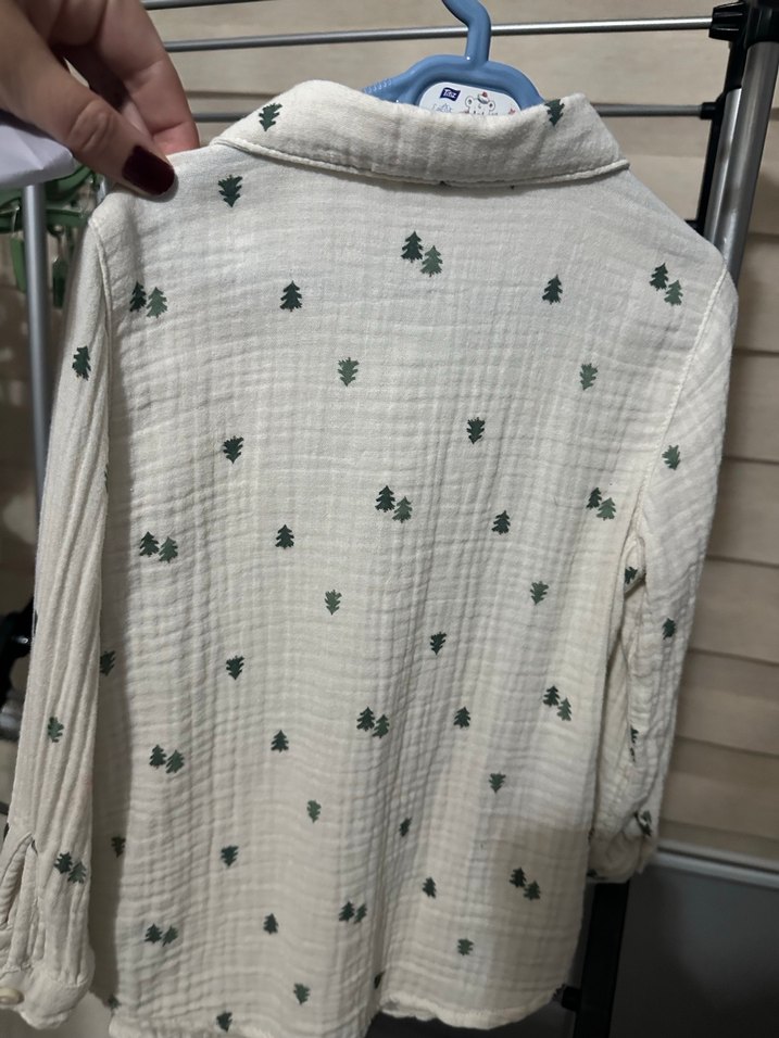 Nakışlı Pamuklu Erkek Çocuk Gömlek - Görsel 4