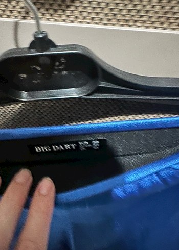 Mavi Saten Salaş Midi Etek - Görsel 5