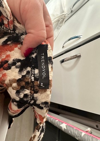 Kahverengi Kareli Midi Elbise - Görsel 9