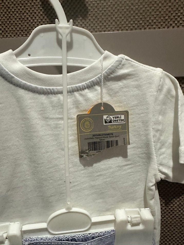 Beyaz Baskılı Hamile Tişörtü, Kısa Kollu - Görsel 3