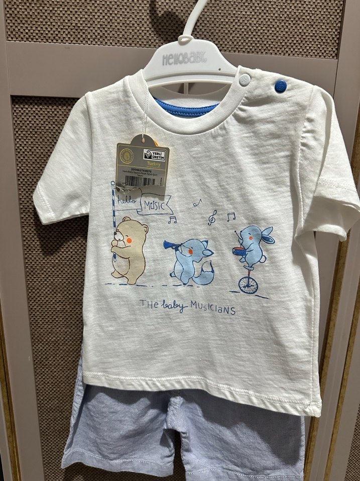 Beyaz Baskılı Hamile Tişörtü, Kısa Kollu - Görsel 4