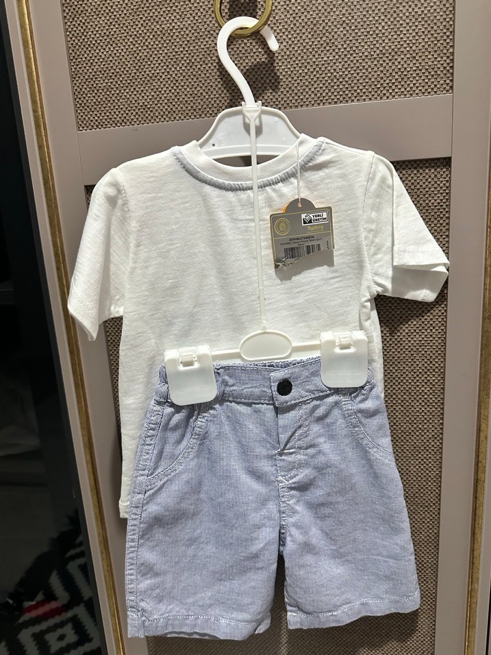 Beyaz Baskılı Hamile Tişörtü, Kısa Kollu - Görsel 2