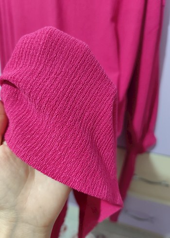 Pembe Keten Uzun Kollu Gömlek - Görsel 5