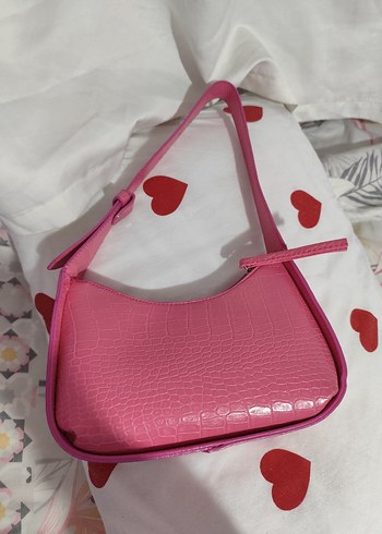 Pembe Deri Yılan Desenli Kadın Çanta - Görsel 2