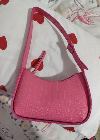 Pembe Deri Yılan Desenli Kadın Çanta - Görsel 3
