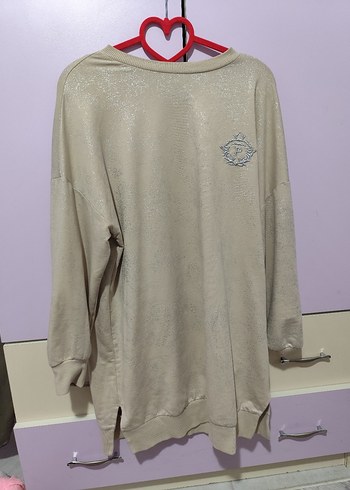 Bej Uzun Kollu Kadın Sweatshirt - Görsel 2