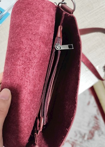 Bordo Deri Kadın Çanta - Görsel 4