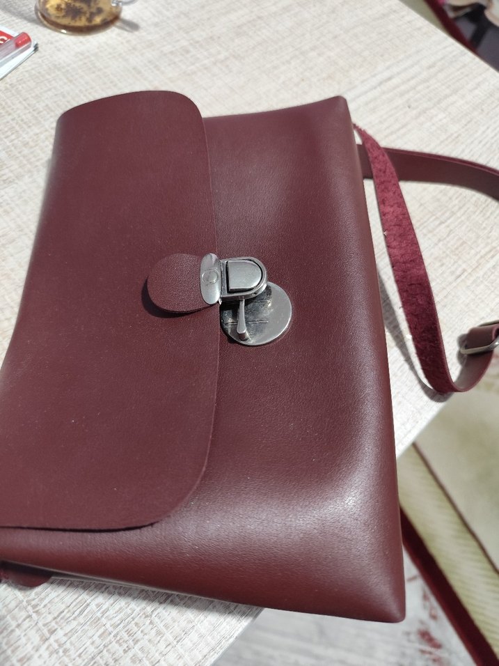 Bordo Deri Kadın Çanta - Görsel 3