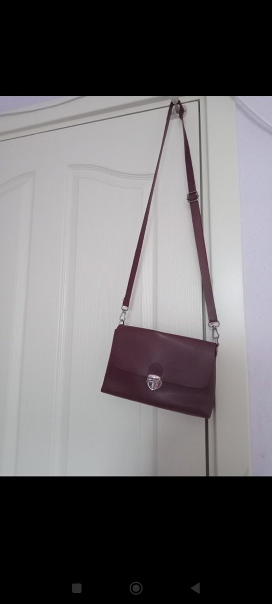 Bordo Deri Kadın Çanta - Görsel 2