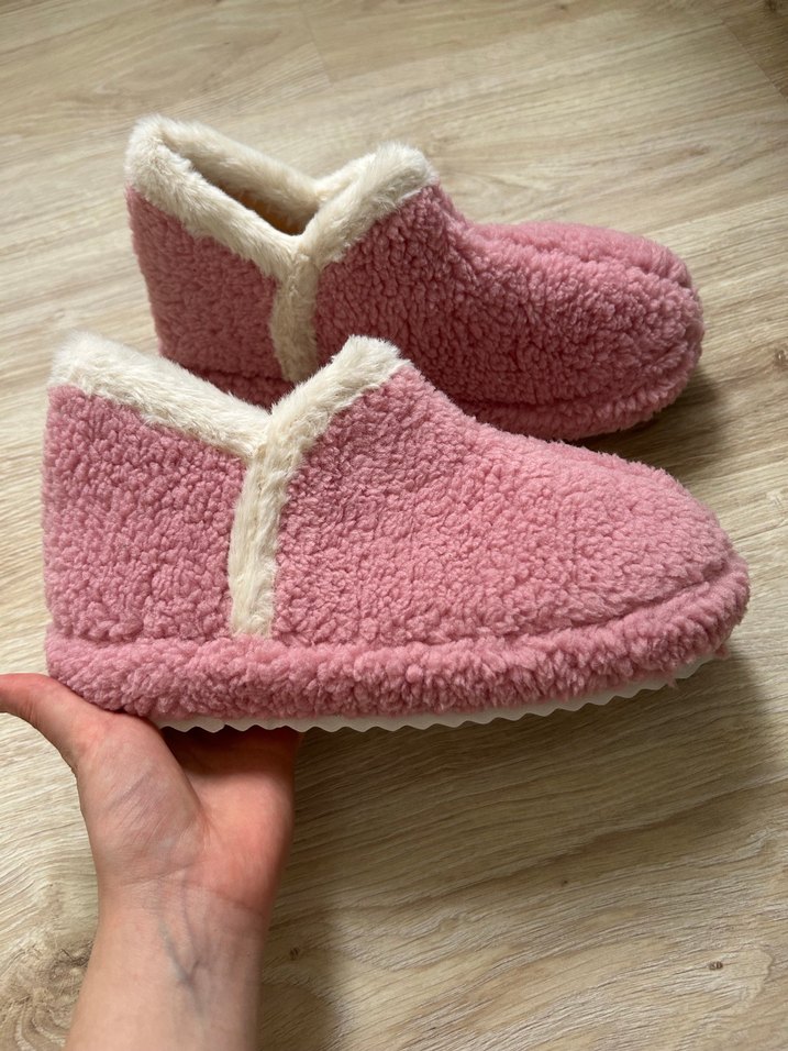 Kızlar için Pembe Sıcak Ev Terliği - Görsel 2