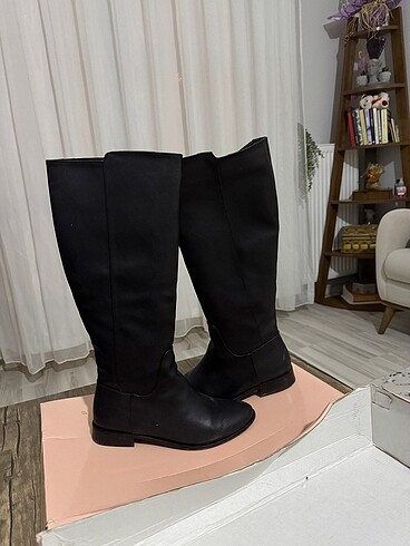40 Beden siyah Renk Kadın Deny Siyah Cilt Çizme Siyah Cilt shoeberry