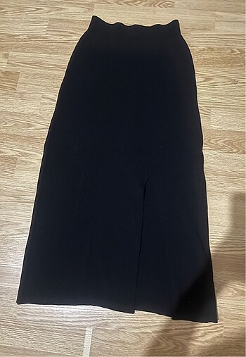 Etek örme yandan yırtmaçlı beli lastikli - Görsel 3