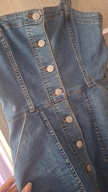 xs Beden mavi Renk H&M kot elbise