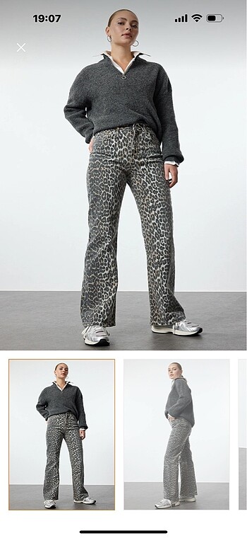 Leopar desenli pantolon