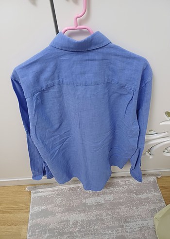 Mav renk i Keten Erkek Gömlek, Uzun Kollu, Regular Fit - Görsel 2