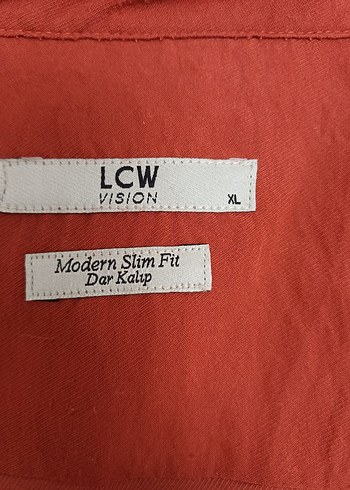 Kırmızı Bol Kesim Uzun Kollu Keten Gömlek - Görsel 3