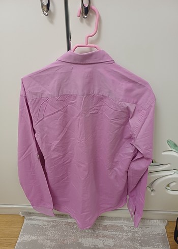 Düğmeli Açık Pembe Keten Erkek Gömlek - Görsel 2