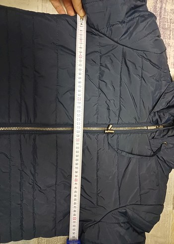 Kadın Lacivert Midi Şişme Mont - Görsel 3