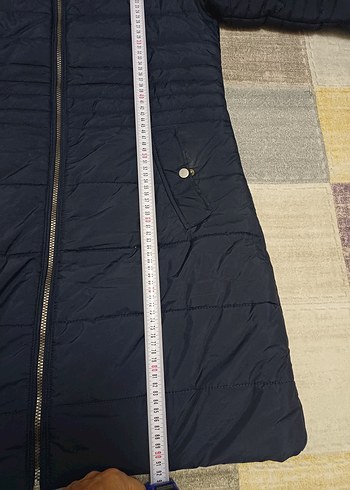 Kadın Lacivert Midi Şişme Mont - Görsel 4