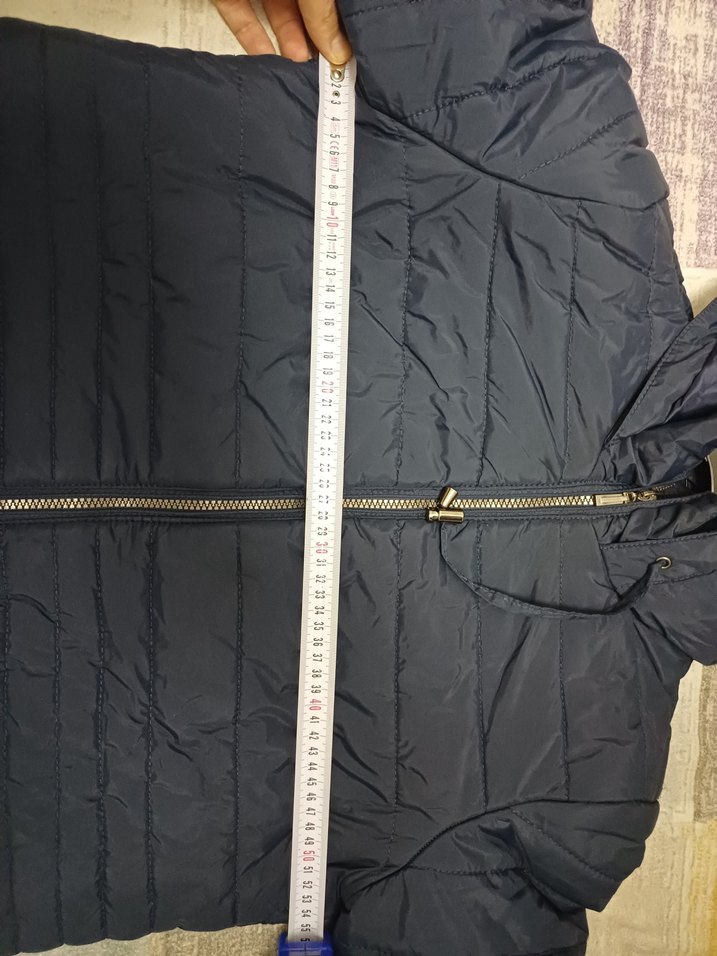 Kadın Lacivert Midi Şişme Mont - Görsel 3