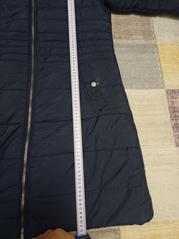 Kadın Lacivert Midi Şişme Mont - Görsel 4