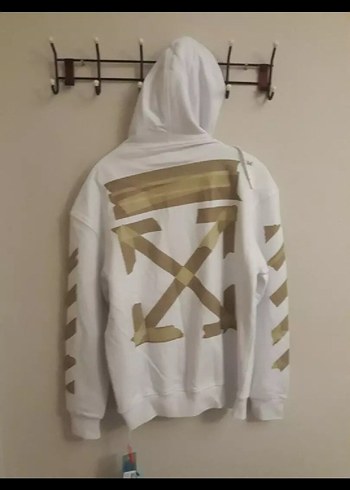 Kapüşonlu Erkek  Beyaz Fermuarlı Ceket - Görsel 2