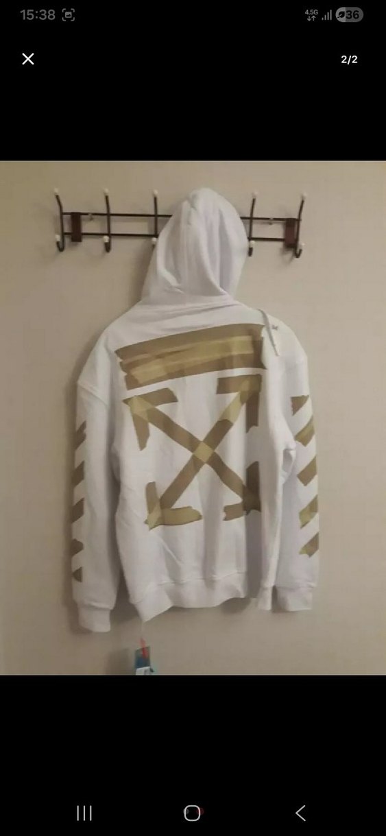 Kapüşonlu Erkek  Beyaz Fermuarlı Ceket - Görsel 2