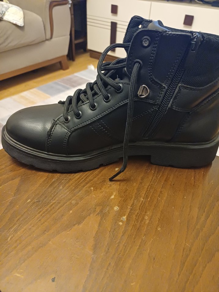 USPA Siyah Deri Biker Botlar - Görsel 5