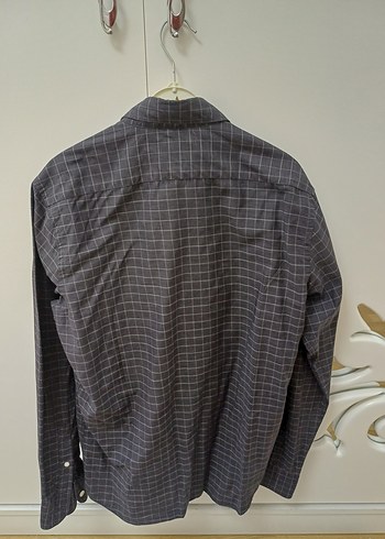 Massimo Dutti Gri Kareli Uzun Kollu Erkek Gömlek
